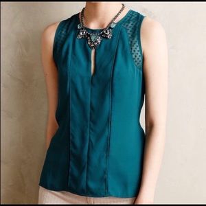 Maeve Anthro Teal Sleeveless Blouse